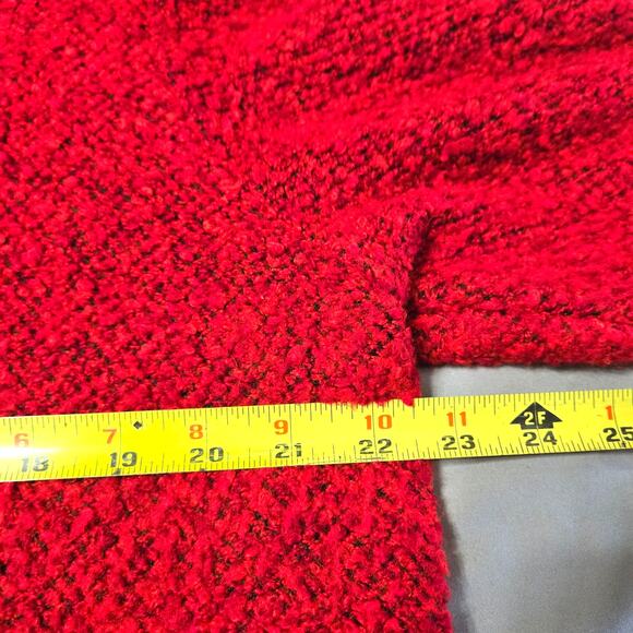 Cathy Daniels Sz XL Red Black Faux Cardigan Sweater - Picture 5 of 7